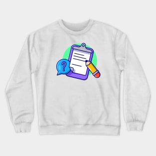 Clip Board, Paper And Pencil Crewneck Sweatshirt